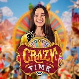 Crazy Time logo – Live Casino by Evolution at Rocket Riches Casino