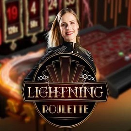 Lightning Roulette game by Evolution – logo hosted on Rocket Riches Casino