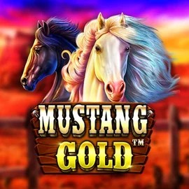 Mustang Gold online game logo by Pragmatic Play on rocketrichescasino.eu